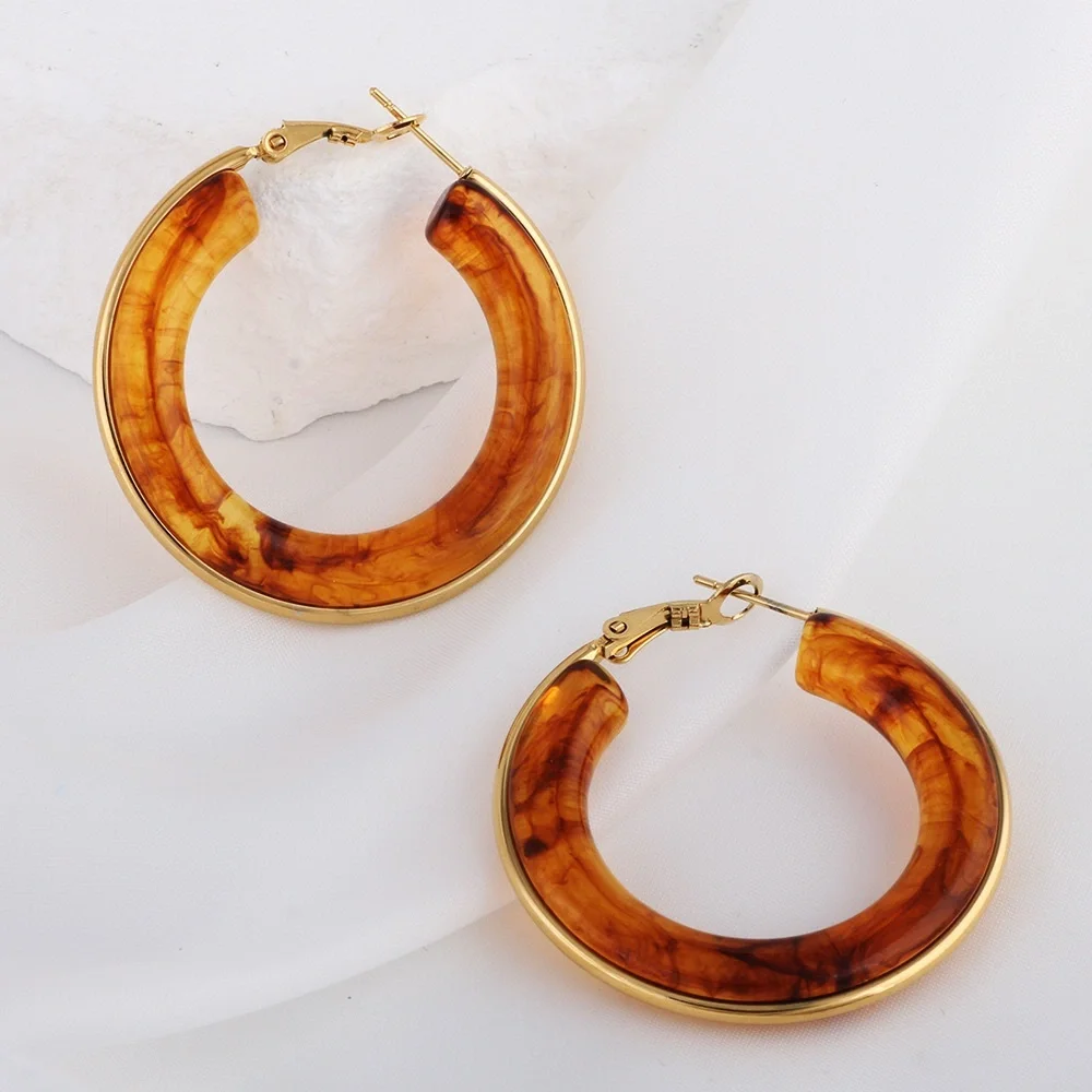Amber Swirl Hoops